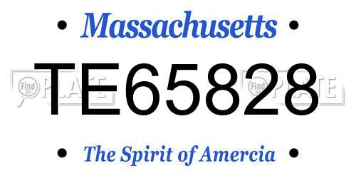 TE65828 Massachusetts License Plate