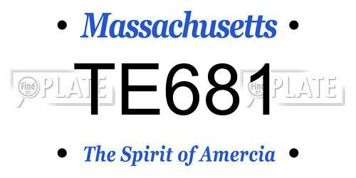 TE681 Massachusetts License Plate