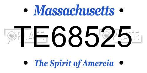 TE68525 Massachusetts License Plate