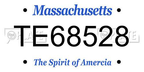 TE68528 Massachusetts License Plate