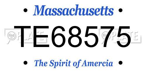 TE68575 Massachusetts License Plate