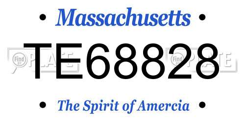 TE68828 Massachusetts License Plate