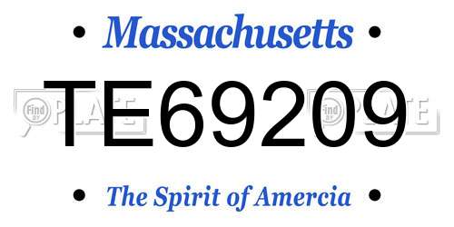TE69209 Massachusetts License Plate