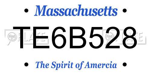 TE6B528 Massachusetts License Plate