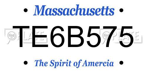 TE6B575 Massachusetts License Plate