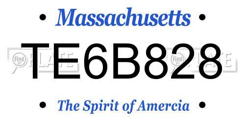 TE6B828 Massachusetts License Plate