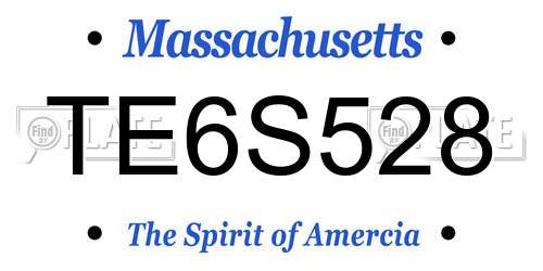 TE6S528 Massachusetts License Plate