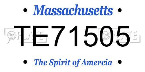 TE71505 Massachusetts License Plate
