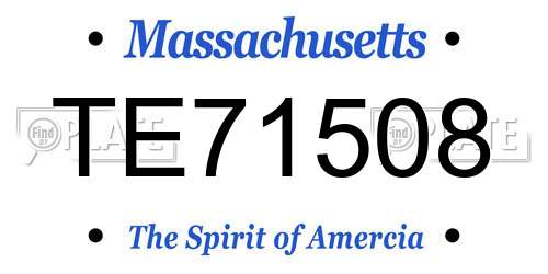 TE71508 Massachusetts License Plate