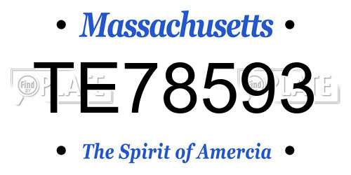 TE78593 Massachusetts License Plate