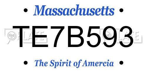 TE7B593 Massachusetts License Plate