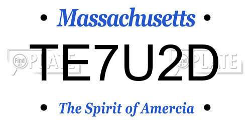 TE7U2D Massachusetts License Plate