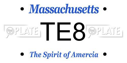 TE8 Massachusetts License Plate