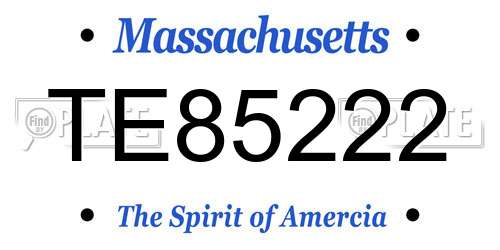 TE85222 Massachusetts License Plate