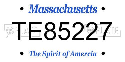 TE85227 Massachusetts License Plate