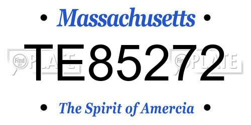 TE85272 Massachusetts License Plate