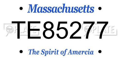TE85277 Massachusetts License Plate