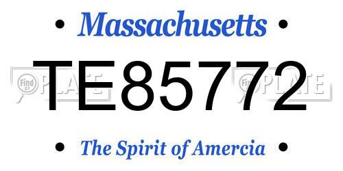 TE85772 Massachusetts License Plate