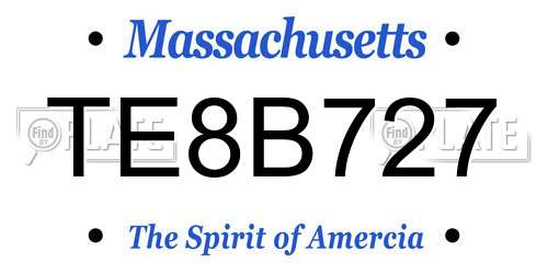 TE8B727 Massachusetts License Plate