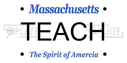 TEACH Massachusetts License Plate