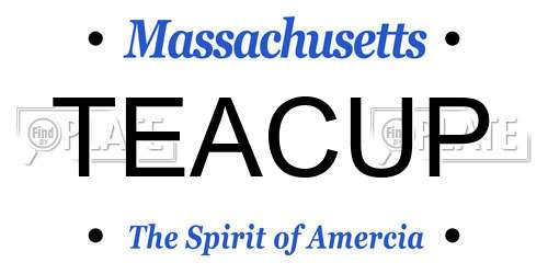 TEACUP Massachusetts License Plate