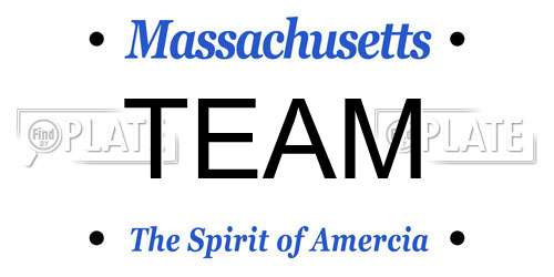 TEAM Massachusetts License Plate
