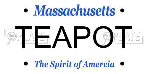 TEAPOT Massachusetts License Plate