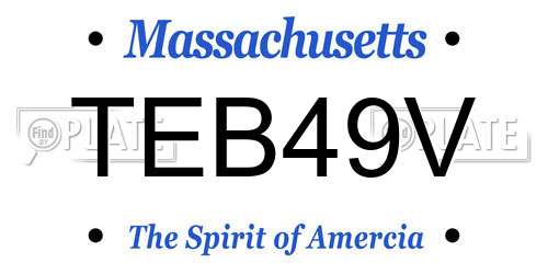 TEB49V Massachusetts License Plate