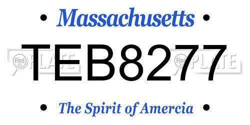 TEB8277 Massachusetts License Plate