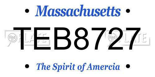 TEB8727 Massachusetts License Plate