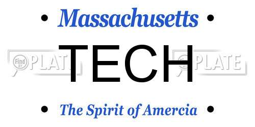 TECH Massachusetts License Plate