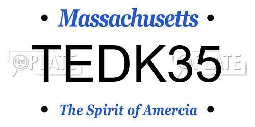 TEDK35 Massachusetts License Plate