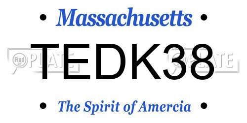 TEDK38 Massachusetts License Plate