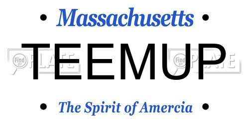 TEEMUP Massachusetts License Plate