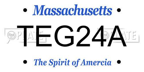 TEG24A Massachusetts License Plate