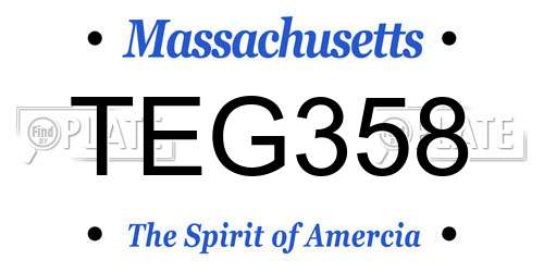TEG358 Massachusetts License Plate