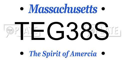 TEG38S Massachusetts License Plate