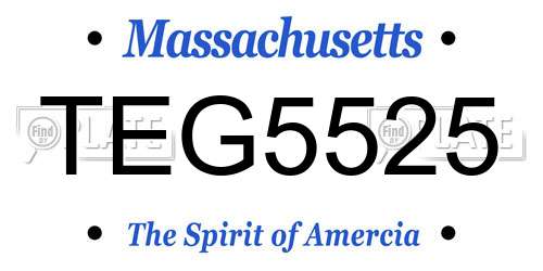 TEG5525 Massachusetts License Plate