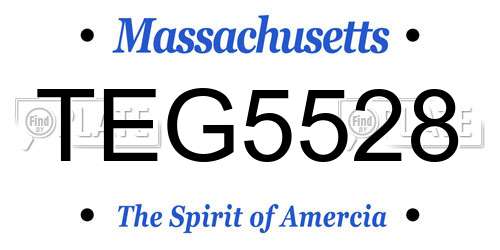 TEG5528 Massachusetts License Plate