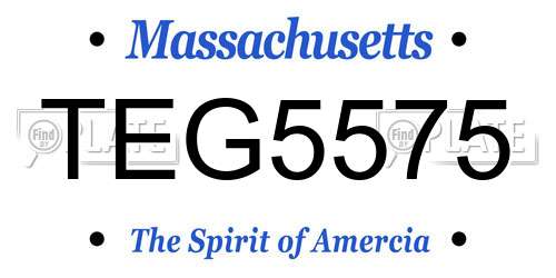 TEG5575 Massachusetts License Plate