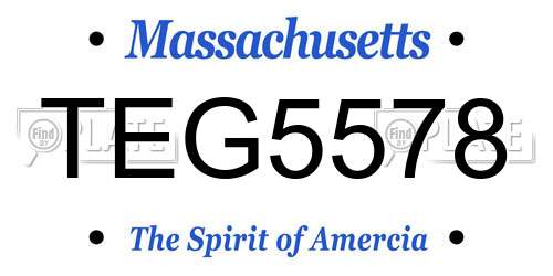 TEG5578 Massachusetts License Plate