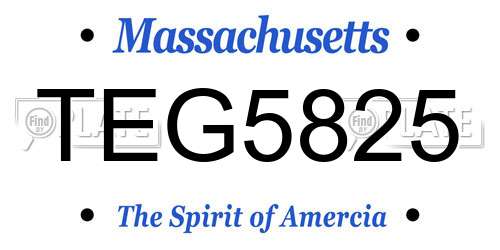 TEG5825 Massachusetts License Plate