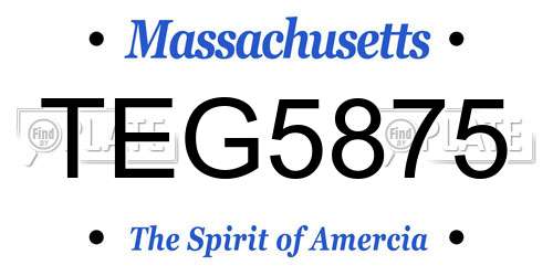 TEG5875 Massachusetts License Plate