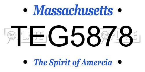 TEG5878 Massachusetts License Plate