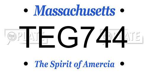 TEG744 Massachusetts License Plate