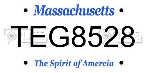 TEG8528 Massachusetts License Plate
