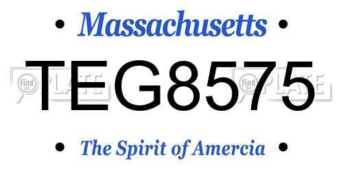 TEG8575 Massachusetts License Plate