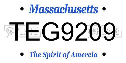 TEG9209 Massachusetts License Plate