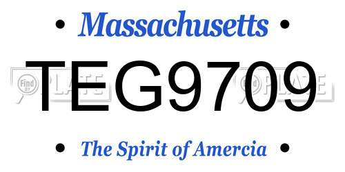 TEG9709 Massachusetts License Plate