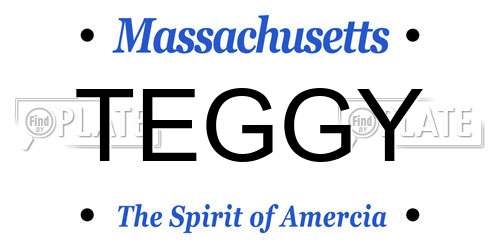 TEGGY Massachusetts License Plate